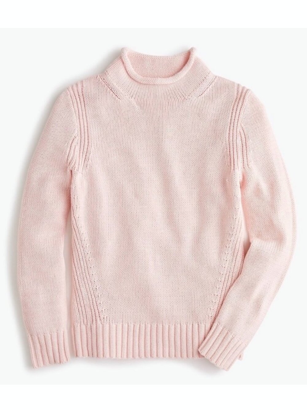 ICONIC! 🌟 J. CREW 🌟 ROLLNECK COTTON BLEND SWEATER PALE PINK SZ S